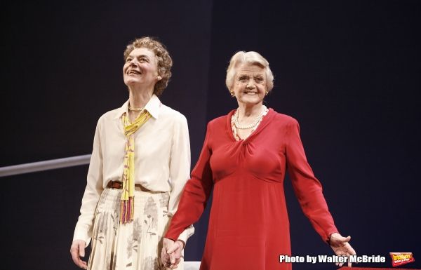 Marian Seldes & Angela Lansbury on stage for The Opening Night Performance Curtain Ca Photo