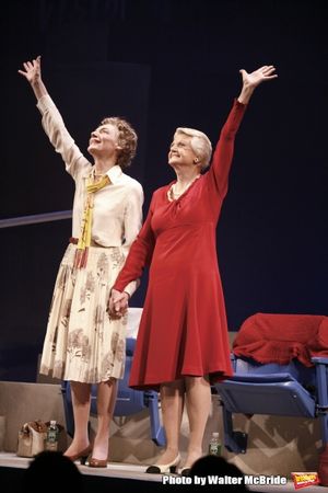 Marian Seldes & Angela Lansbury on stage for The Opening Night Performance Curtain Call for DEUCE at the Music Box Theatre in New York City. May 6, 2007 @ BroadwayWorld Marian Seldes & Angela Lansbury on stage for The Opening Night Performance Curtain Ca Photo