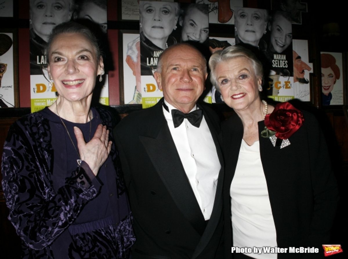 Marian Seldes & Terrence McNally (Playwright) & Angela Lansbury attending for the Opening Night Performance After Party at  Sardi''s Restaurant  in New York City. May 6, 2007  at 