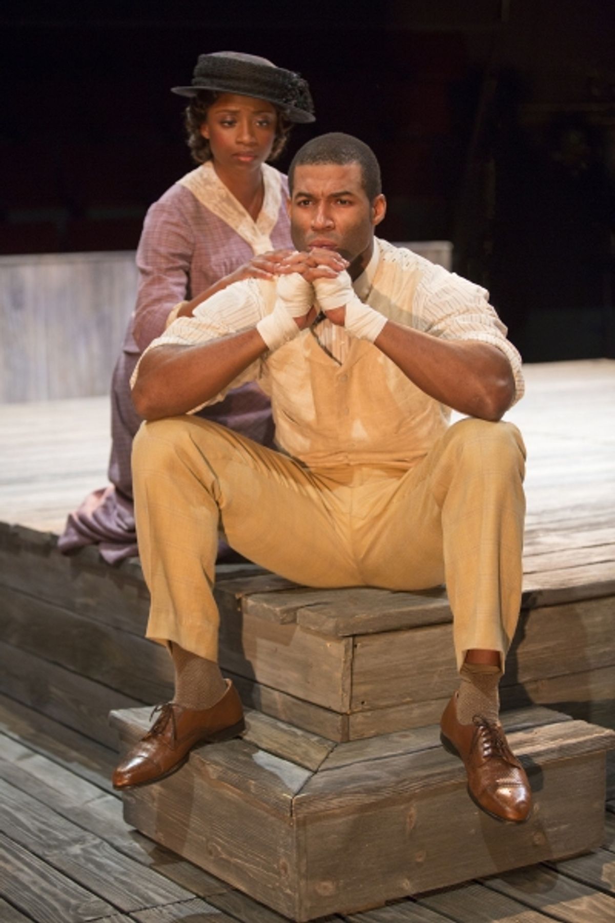 Montego Glover as Nina and Robert Christopher Riley as Jay at 