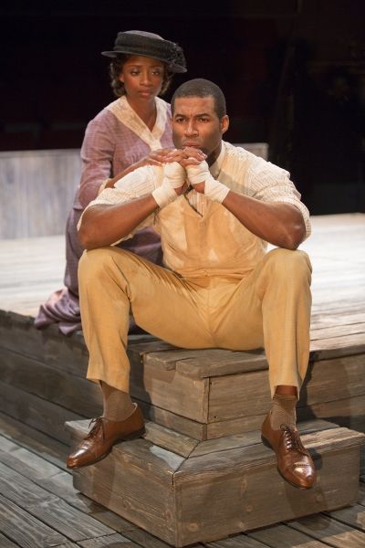 Montego Glover as Nina and Robert Christopher Riley as Jay Photo