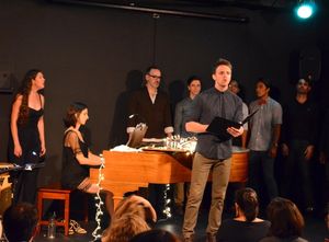 Marisa Michelson, Margo Seibert, Jake Odmark and cast members of Tamar of the River Photo