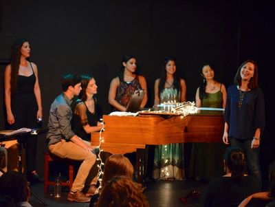 Marisa Michelson, Jessica Grove and cast members of Tamar of the River Photo