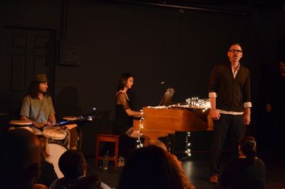 Alvaro Perdomo on drums, Marisa Michelson and Erik Lochtefeld Photo