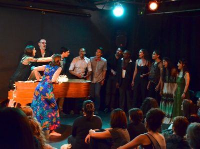 Marisa Michelson, Margo Seibert and cast members of Tamar of the River Photo