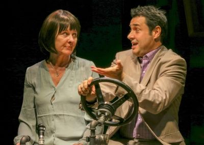 Catherine Butterfield (Mindy) and Adam Ferrara (Frank) Photo