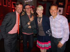 Jim Caruso, Luke McCollum, Lisa Lampanelli and Michael Feinstein Photo