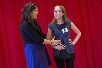 Lindsay Mendez with Broadway Workshop Student  Photo