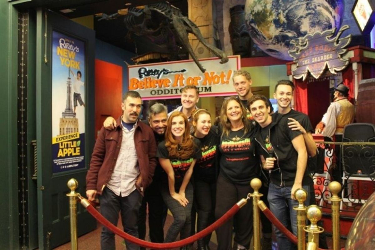 Composer Paul Leschen, Danny Bolero, Courtney Bassett, director Robert Bartley(back) Gretchen Wylder, producer Dale Joan Young, Colin Scott Cahill  (back),  Barry Shafrin (back) and Nicholas Park at 