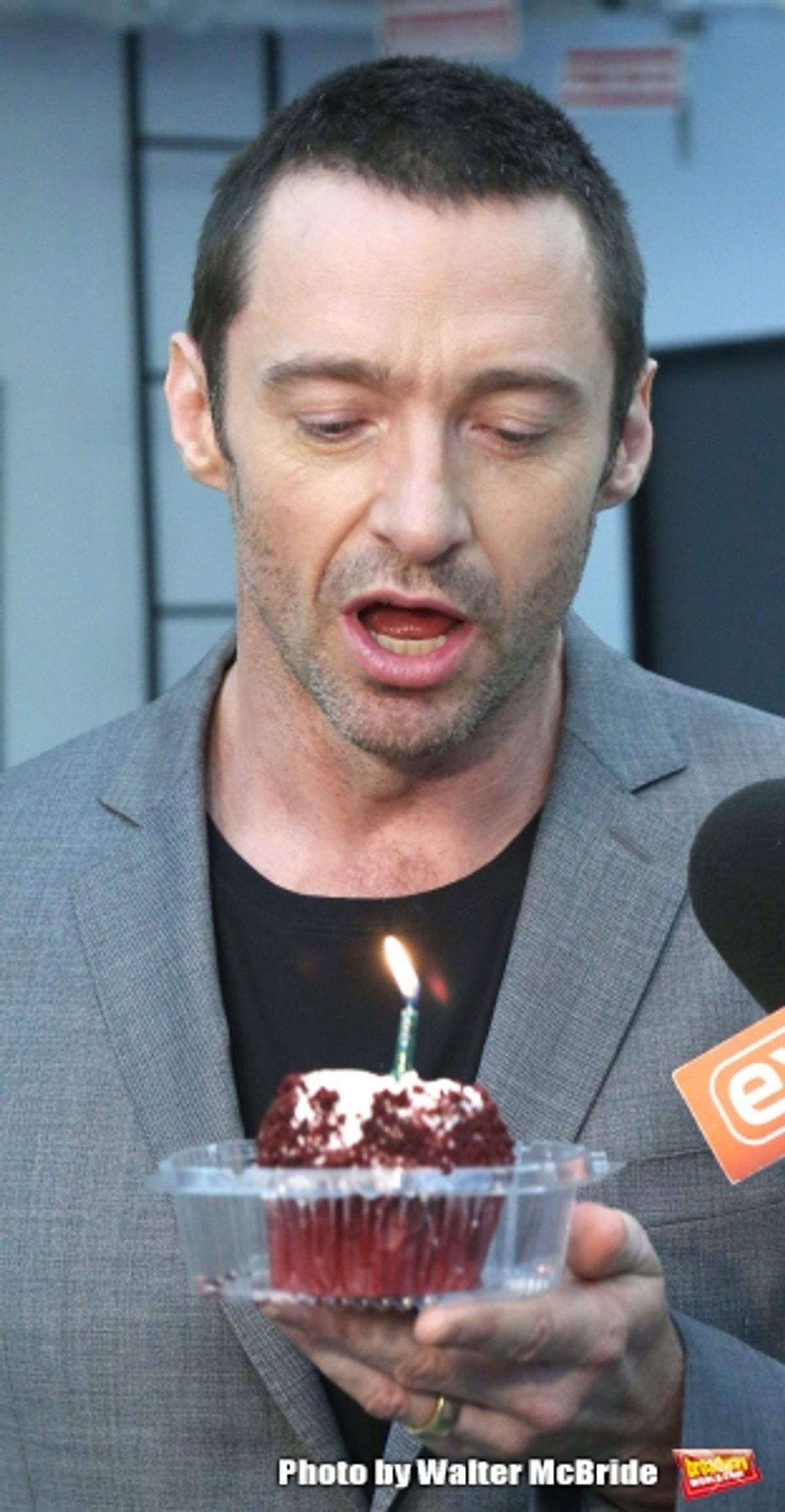 Hugh Jackman attends the meet & greet for ''The River''  at their rehearsal studio on October 14, 2014 in New York City.  at 