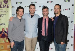 Co-creator Thomas Kail, left, co-creator and performer Anthony Veneziale, Pivot presi Photo