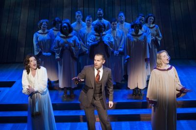 Mary Kate Morrissey (Sharon Falconer), Charlie Pollock (Elmer Gantry), Jessica Lauren Photo
