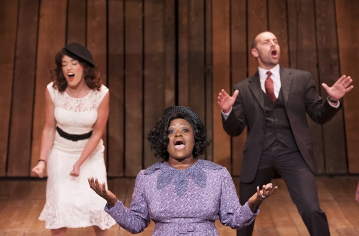 Mary Kate Morrissey (Sharon Falconer), Nova Y. Payton (Mary Washington) and Charlie Pollock (Elmer Gantry)  at 