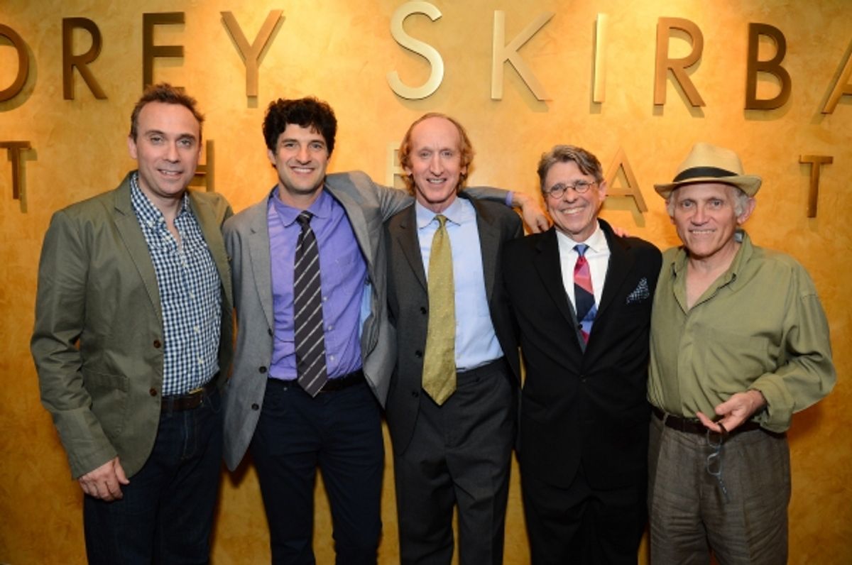 David Melville (Charles Dickens), Matt August (Director), Larry Cedar (Thomas Jefferson), Scott Carter (Playwright) and Armin Shimerman (Leo Tolstoy) at 