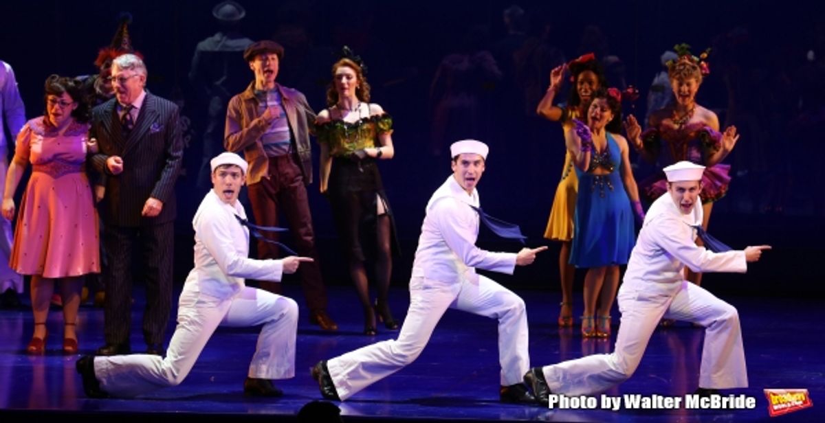 Brandon Leffler, Michael Rosen and Cody Williams with the cast  at 