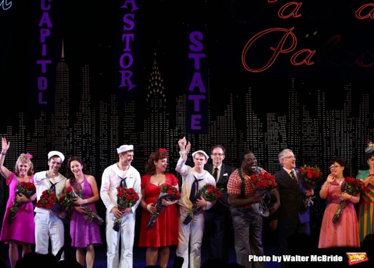 Elizabeth Stanley, Clyde Alves, Megan Fairchild, Tony Yazbeck, Alysha Umphress, Jay Armstrong Johnson, John Rando, Phillip Boykin, Michael Rupert and Allison Guinn with the cast at 