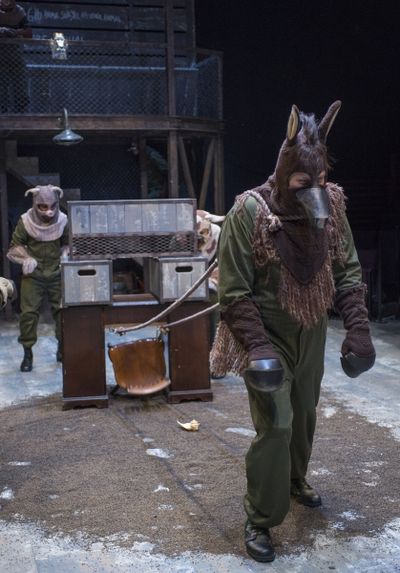 Pinkeye (Lance Newton) and Julia (Jasmine Bracey) pitch in to help Boxer (Matt Kahler Photo