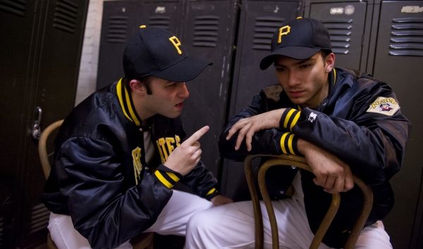 Keaton Jadwin as Murtaugh and Jeffrey Gorti as Roberto Clemente Photo
