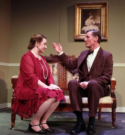 Pamela Kern as Veta Louise Simmons and Matthew Conlon as Elwood P. Dowd Photo