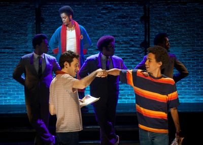 Adam Chanler-Berat and Kyle Beltran with Akron Watson, Kevin Mambo, Juson Williams, a Photo