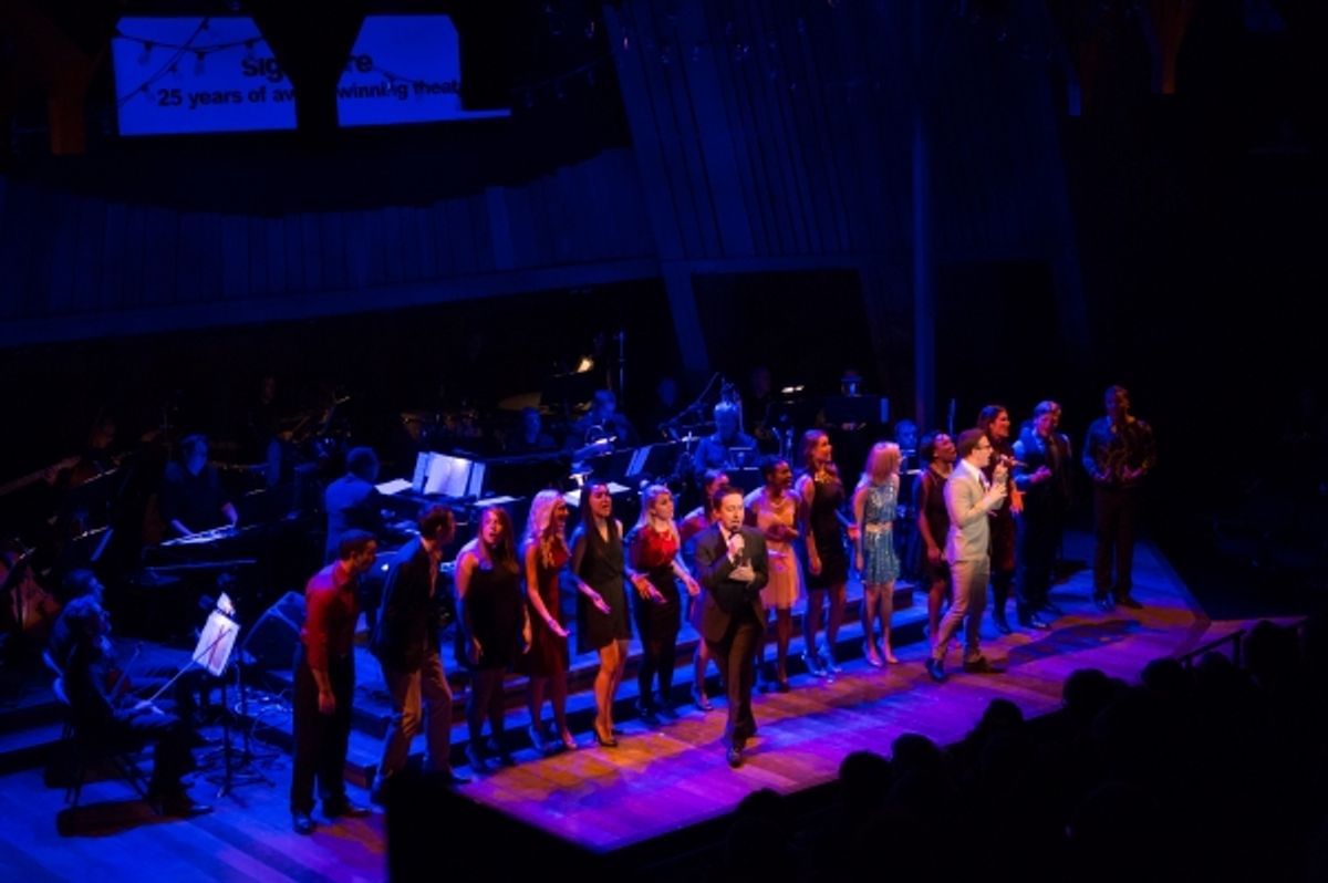 James Gardiner, Nick Blaemire, and students from SignatureÃ¢â‚¬â„¢s Overtures program sing My Next Story from Glory Days at 