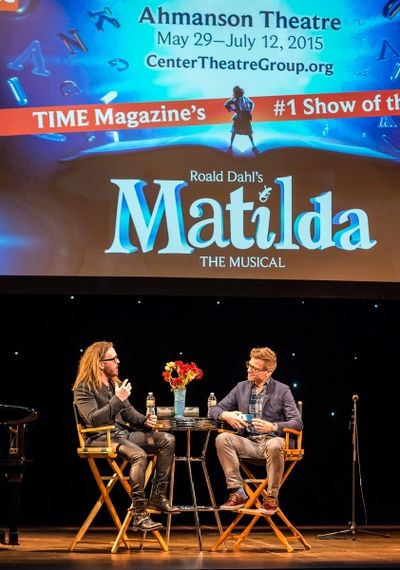 Tim Minchin and host Barrett Foa Photo