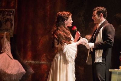 Julia Udine as Christine and Ben Jacoby as Raoul Photo