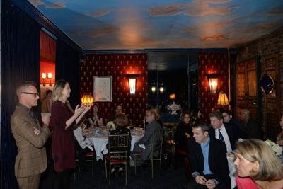 Christopher Hibma, Heidi Schreck speak to the guests Photo