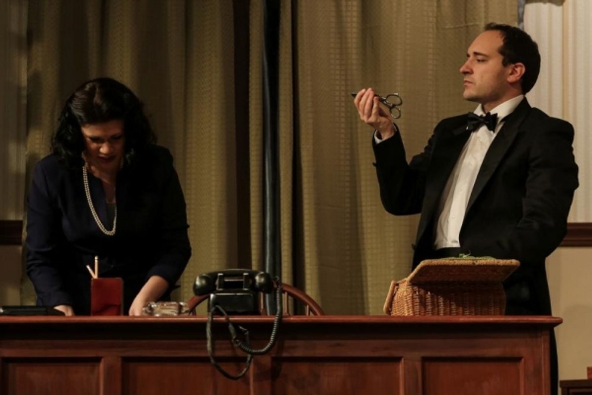 Deya Ozburn as Margot Wendice, Brent Griffith as Tony Wendice at 