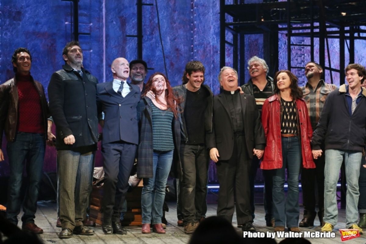 Aaron Lazar, Jimmy Nail, Sting, Rachel Tucker, Michael Esper, Fred Applegate, Sally Ann Triplett and Collin Kelly- Sordelet with cast  at 