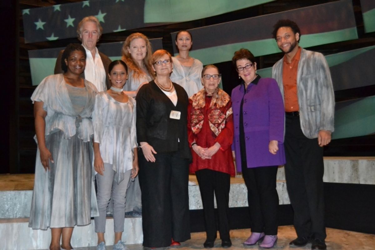 Director Anita Maynard-Losh, Justice Ruth Bader Ginsburg, Artistic Director Molly Smith & Cast at 