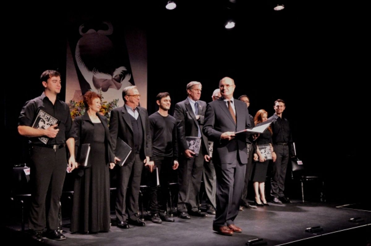 Jeff Ronan, Chris Richards, Nick Wyman, Max Gordon Moore, Edward Hibbert,  Charles Morey, Jim Brochu, George S. Irving, Andrea Lynn Green, Cynthia Darlow and Wesley Taylor at 