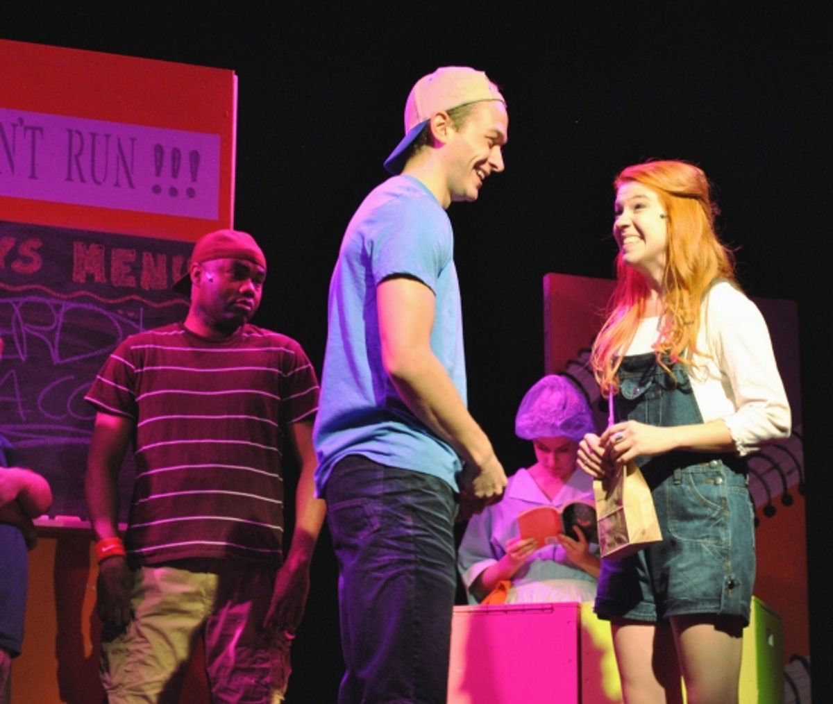 SAM HARVEY as Peter and BETHANY McCALL as Jessie at 