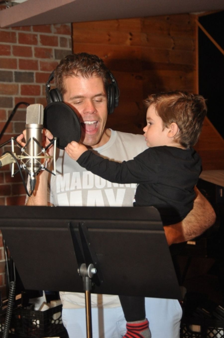 Exclusive Photo Coverage: In the Recording Studio with Perez Hilton for Carols For A Cure Image