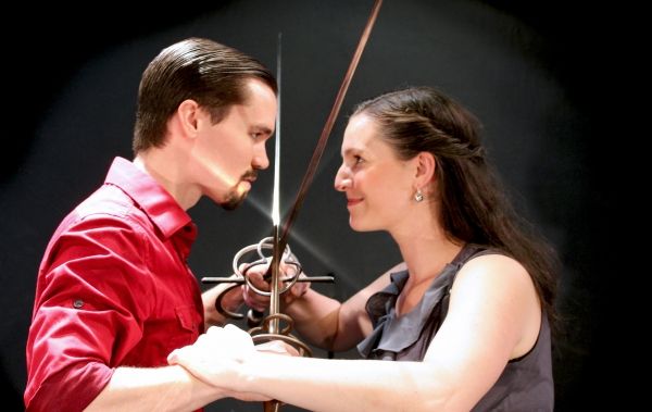 Marcus Watson (Tybalt), Nicole Schalmo (Mercutio) Photo