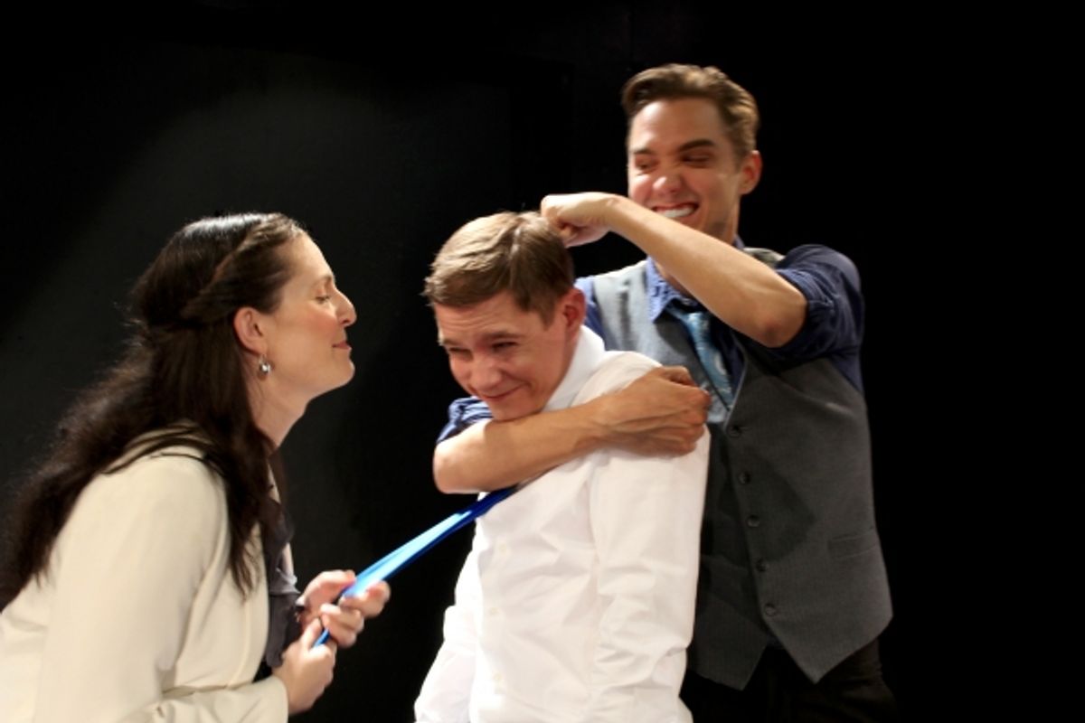 Nicole Schalmo (Mercutio), Jonathan Emerson (Romeo), Casey Noble (Benvolio) at 