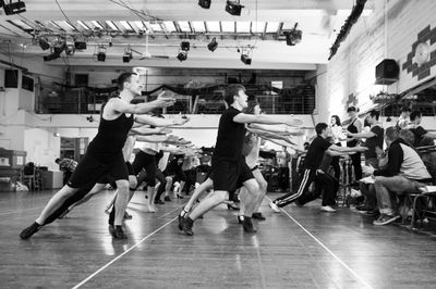 Tom Chambers (Phil Davis) and Aled Jones (Bob Wallace) lead the cast in rehearsal Photo