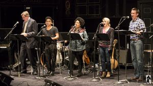 Nick Wyman, Jeigh Madjus, Celisse Henderson, Annaleigh Ashford and Lewis Cleale in ST Photo