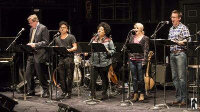 Nick Wyman, Jeigh Madjus, Celisse Henderson, Annaleigh Ashford and Lewis Cleale in ST Photo