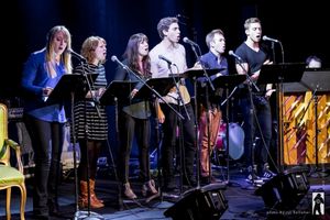 Abbie Mueller, Emily Walton, Shannon O’Bolye, Derek Klena, Jeremy Morse and Corey Mach sing from OCTOBER SKY by Michael Mahler and Aaron Thielen in the SONGWRITERS SHOWCASE @ BroadwayWorld Abbie Mueller, Emily Walton, Shannon O’Bolye, Derek Klena, Jeremy Mo Photo