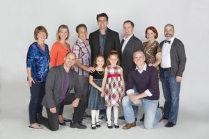 Director James Vasquez (far right) and musical director Elan McMahan (far left) with  Photo