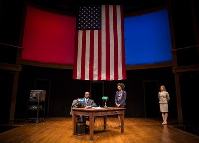James Earl Jones II (Carlyle), McKenzie Chinn (Anita Hill) and Tiffany Scott (Janice) Photo