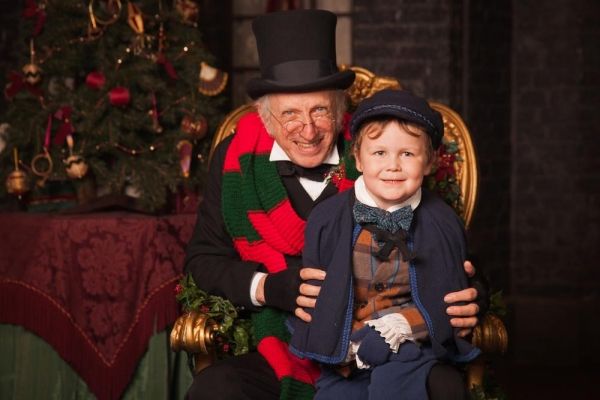 Thomas D. Mahard (Ebeneezer Scrooge) with William Powers (one of our two Tiny Tim Cra Photo