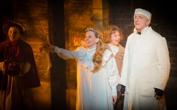 Thomas D. Mahard (Ebeneezer Scrooge) with Sara Catheryn Wolf (The Spirit of Christmas Photo