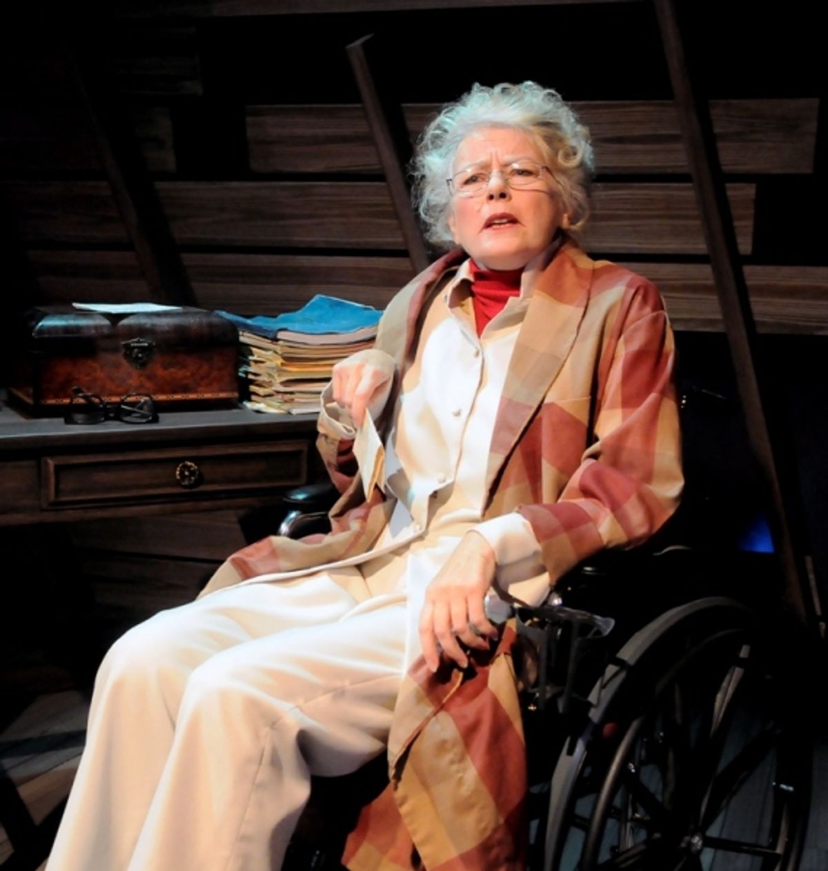 Janis Stevens as Katharine Hepburn at 