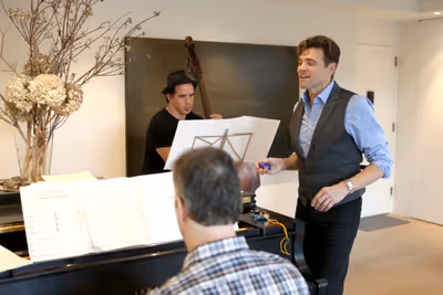 Brent Barrett with Christopher Danny on piano and Chris North on bass Photo