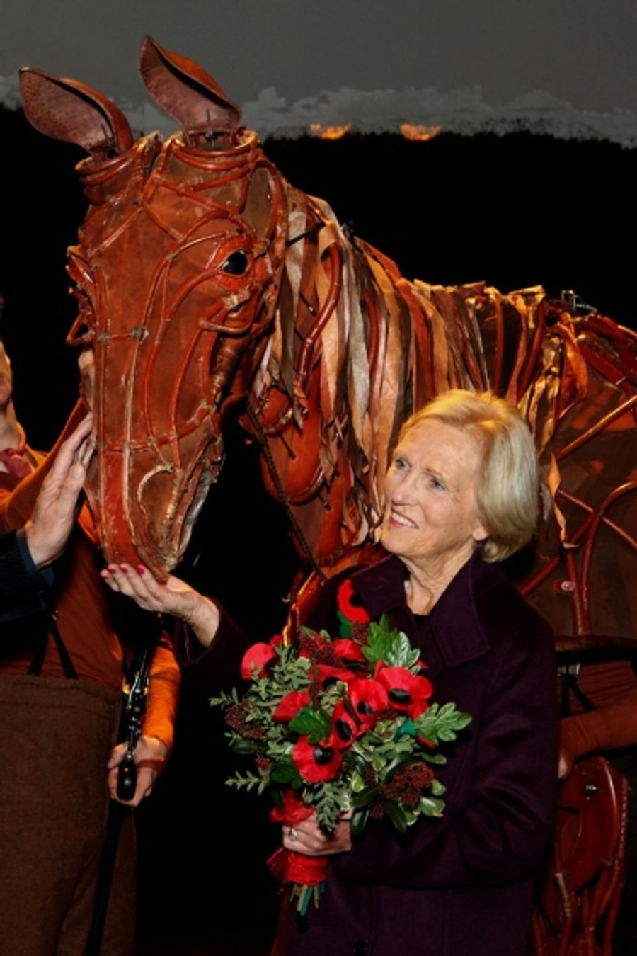 Photo Flash: Mary Berry Presents WAR HORSE's Joey with Poppy Bouquet Image