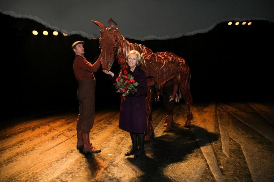 Photo Flash: Mary Berry Presents WAR HORSE's Joey with Poppy Bouquet Image