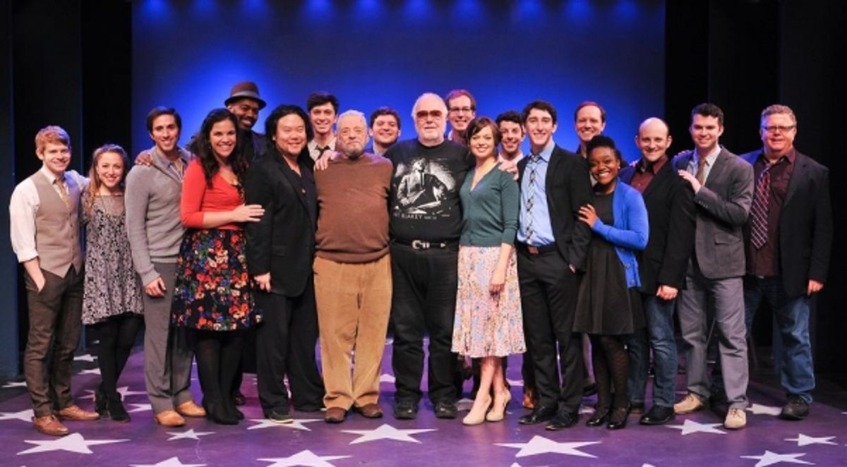 Andrew Keenan-Bolger, Dana Goldstein, Matthew Scott, Lindsay Mendez, Lance Roberts, Stafford Arima (director) Jeremy Greenbaum, Stephen Sondheim (composer), Jared Loftin, Paul Gemingnani (music supervisor), Olli Haaskivi, Margo Seibert, Matthew Bauman, Be at 
