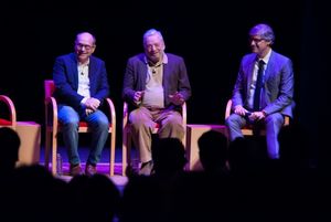 James Lapine, Stephen Sondheim, Mo Rocca Photo